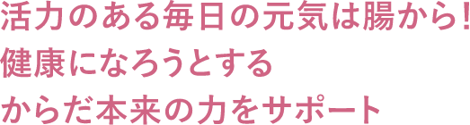 活力のある毎日の元気は腸から！健康になろうとするからだ本来の力をサポート